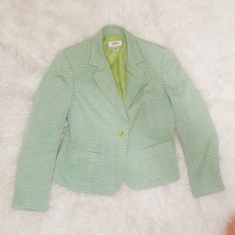 NWOT Talbots Green Tweed Blazer - Sz 10